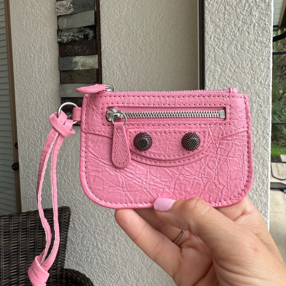Balenciaga Mini Wallet / Card Holder Sweet Pink Lambskin, Authenticated - Picture 3 of 8